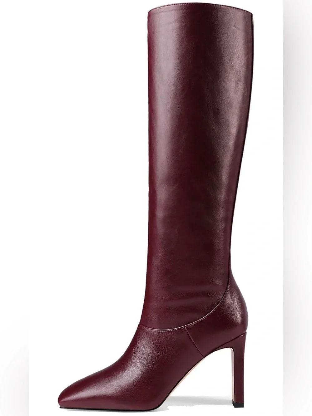 Yiya Women's Tall Square-Toe Knee-High Boots in Cherry Red / Euro 40; US 8.5